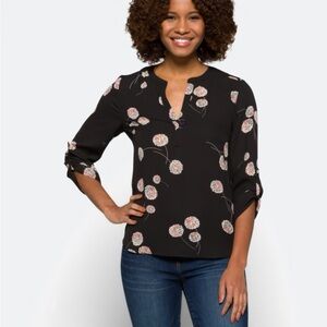 Daniel Rainn Black Floral Blouse